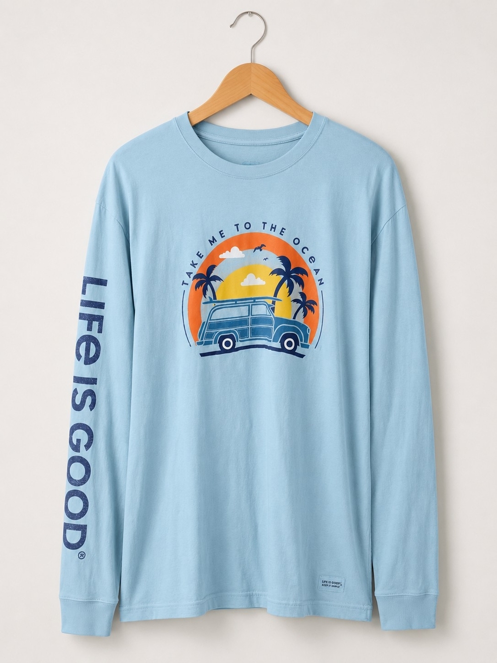 Life Is Good Light Blue Crusher Tee - Men's V-Neck